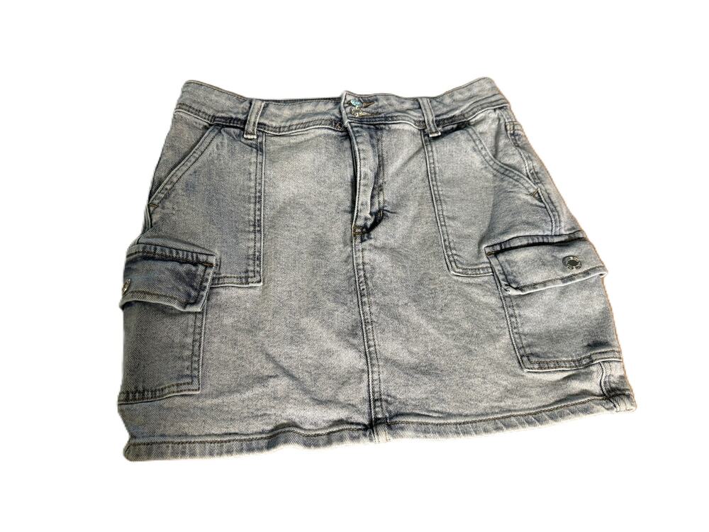 GUESS Womens Size 8 M Denim Cargo Mini Skirt Light Acid Wash Utility Y2K
